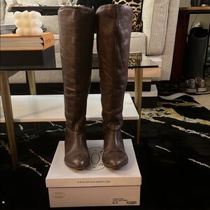 Steve Madden Brown Leather Knee-High Boots